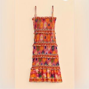 Farm Rio x Anthropologie Coral Summer Sun Mini
Dress Size XL NWT